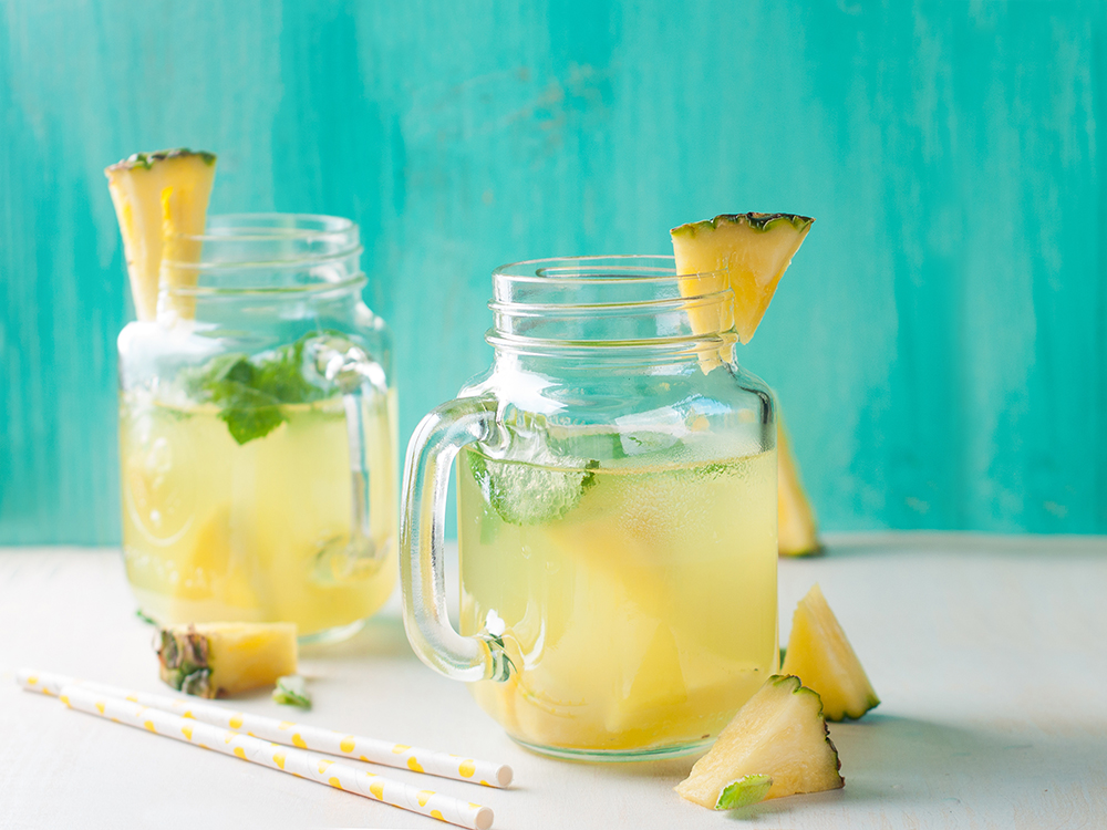 pineapple mint infused water