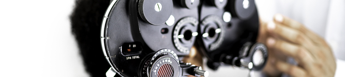 Woman getting an eye exam