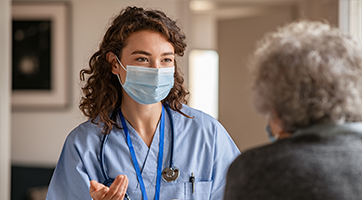 Woman seeing medical provider