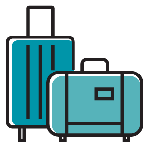 travel assistance luggage icon
